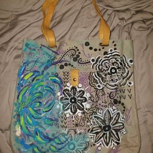 Custom painted tote bag